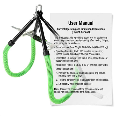 QWORK cow hip lift triangular support emphasizes enhanced stability during handling