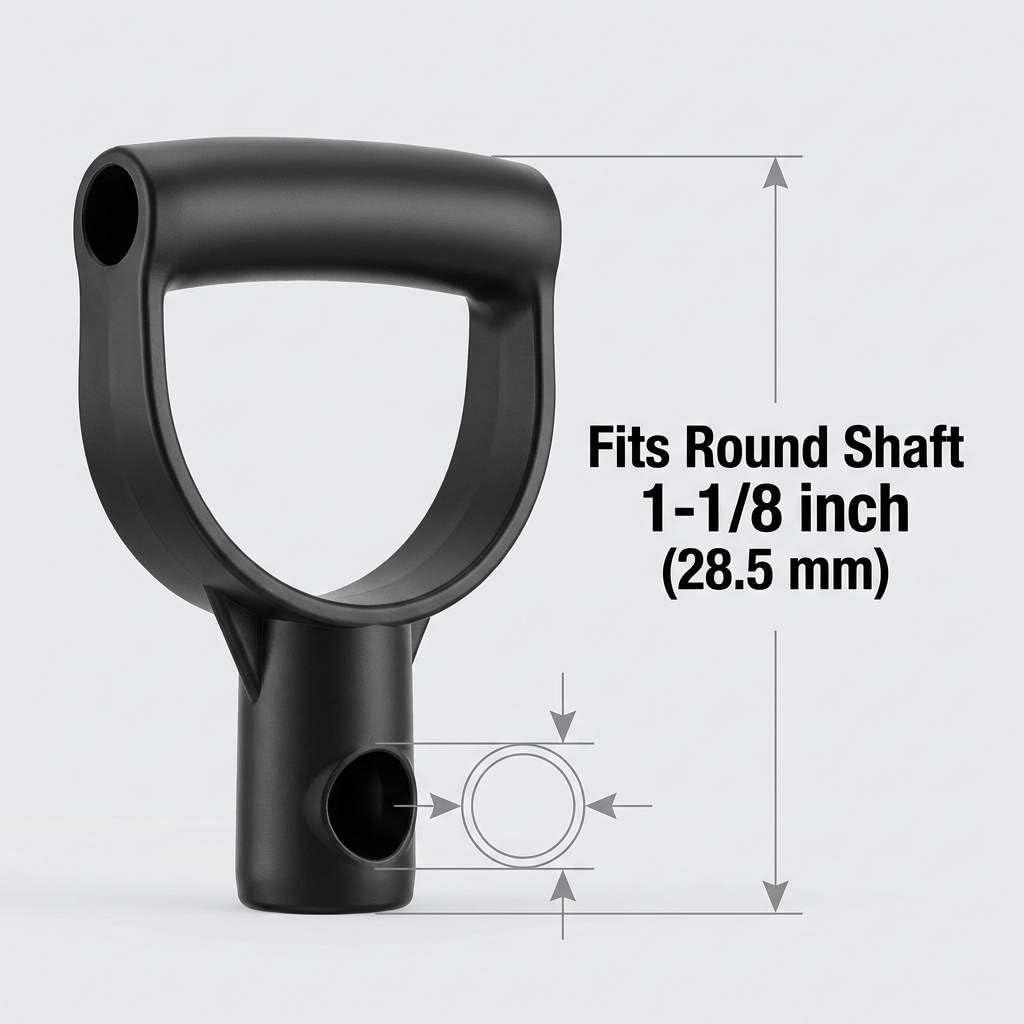 QWORK D grip handle designed for rake replacement with a secure fit.