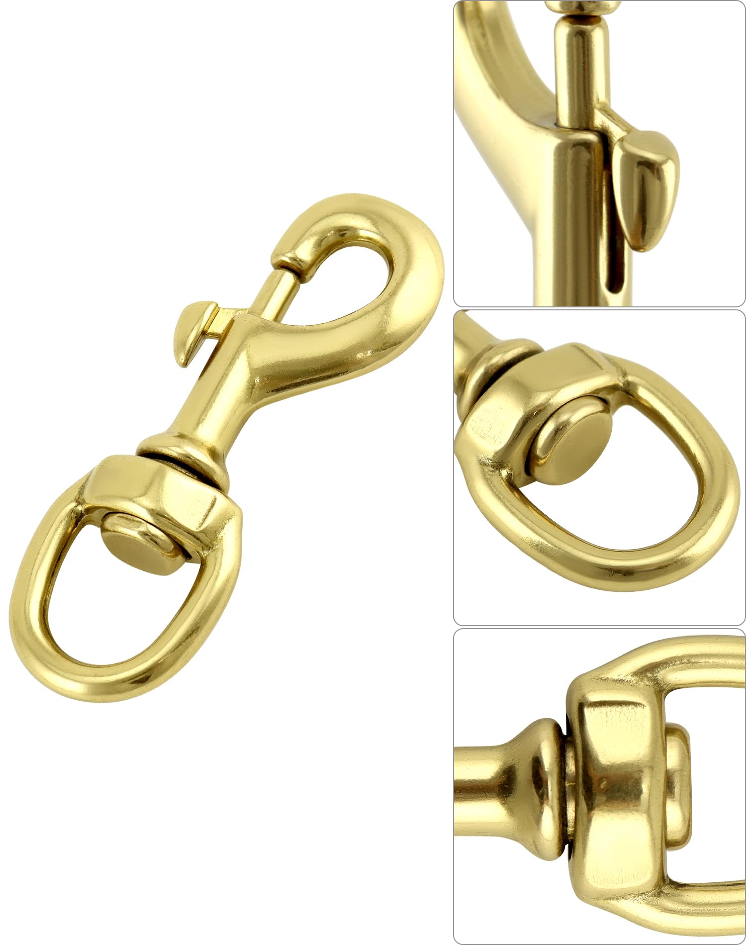 QWORK durable brass clip for diving, boating, and outdoor use.