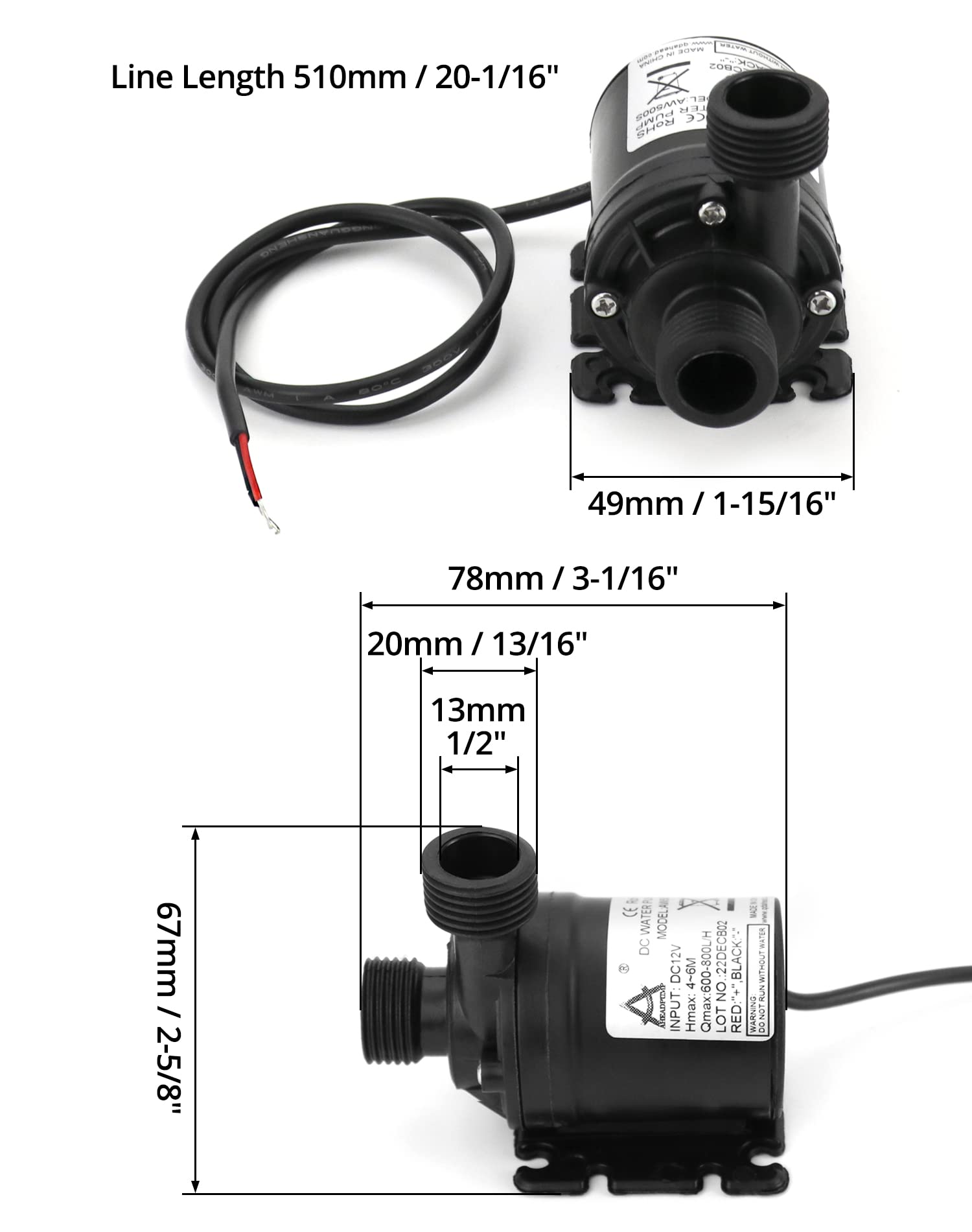 QWORK durable plastic body emphasizes long-lasting performance in aquatic features.