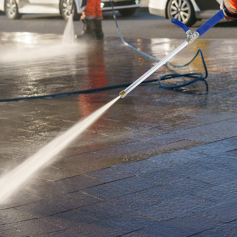 QWORK garden patio wash demonstrates versatile spray options on surfaces.