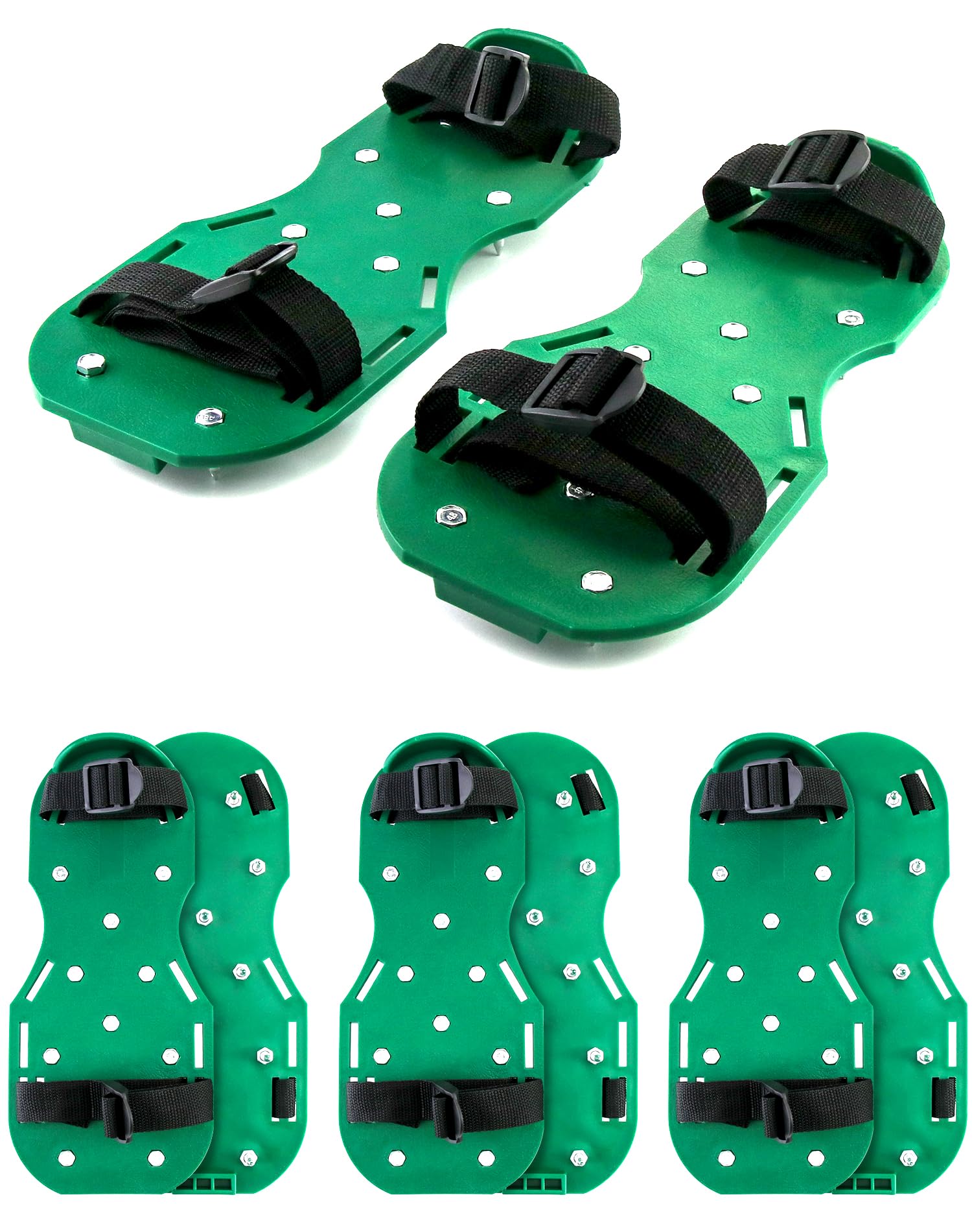 QWORK green spiked shoes shown in side view for visibility