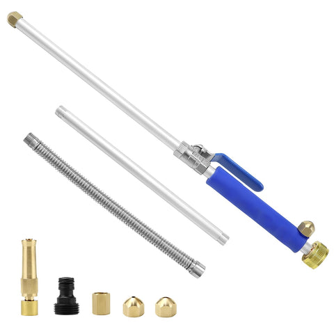 QWORK high-pressure wand extended to 19 inches for hard-to-reach areas.