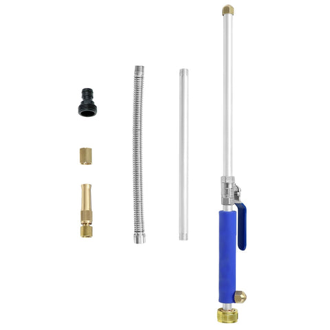 QWORK high-pressure wand extended to 28 inches for mid-reach cleaning.