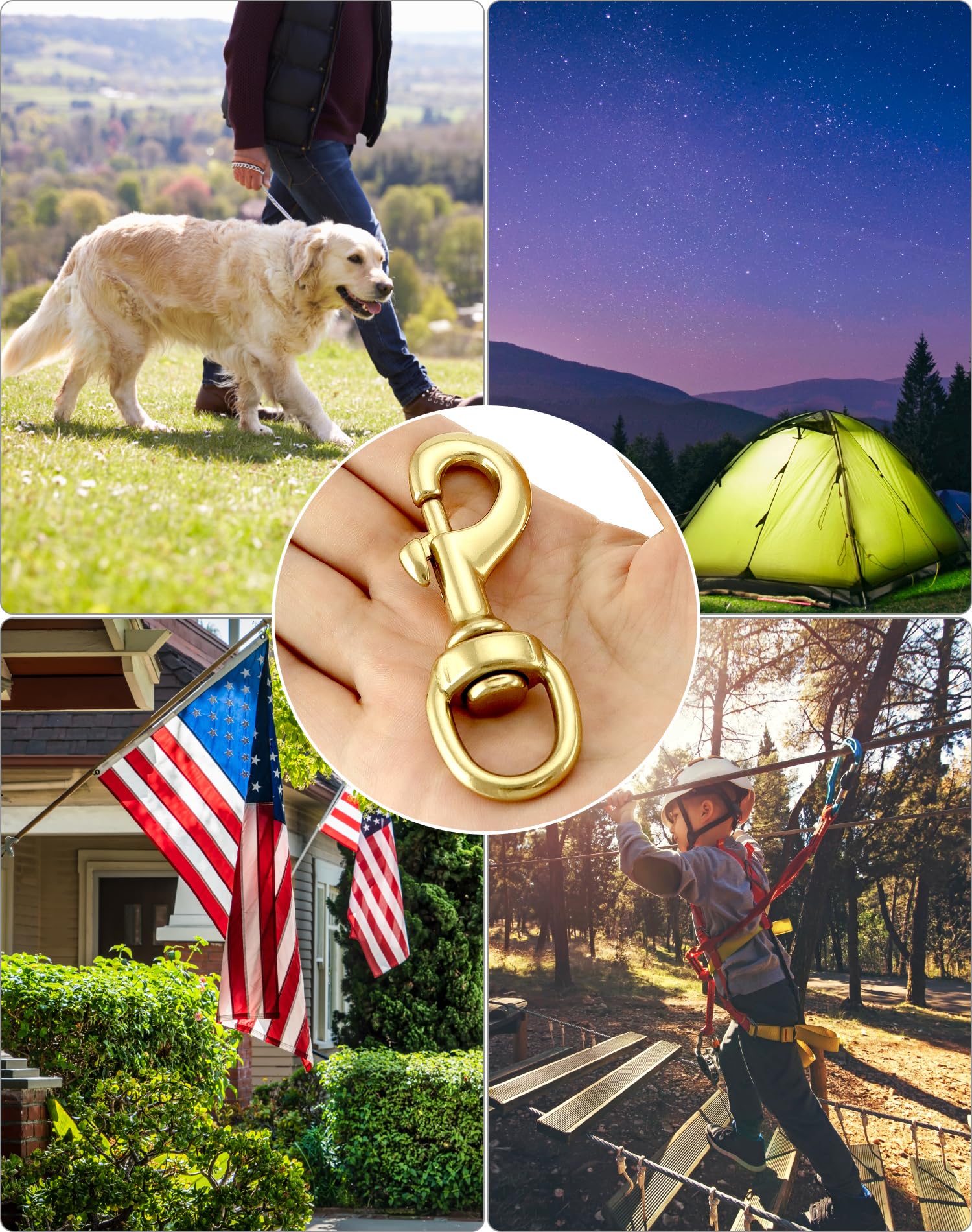 QWORK heavy-duty brass clip resists water and seasons.