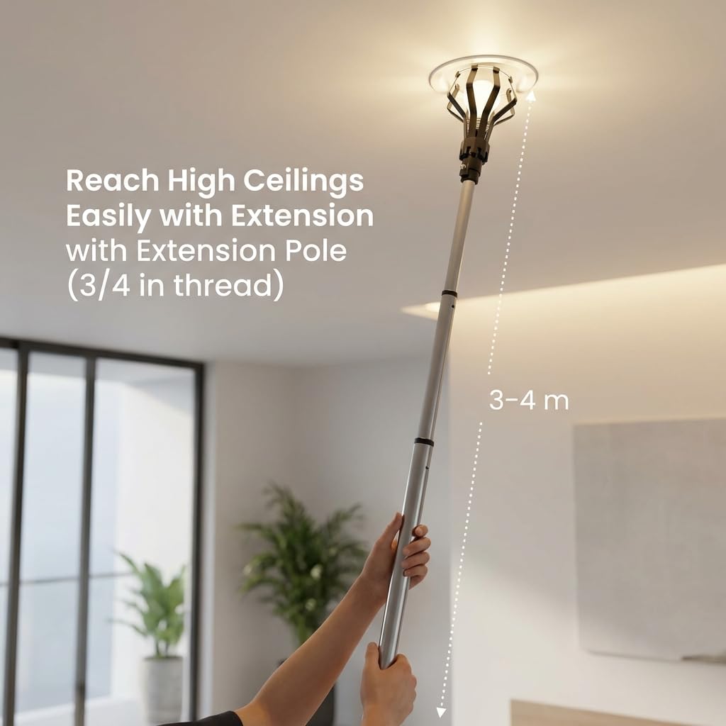 QWORK ergonomic bulb changer offering comfortable handling during changes