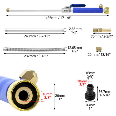 QWORK power washer nozzle adjustable for versatile cleaning patterns.