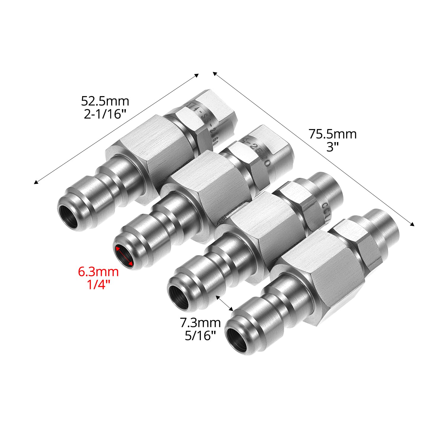 QWORK with PTFE sealing to minimize leaks and ensure a snug fit.