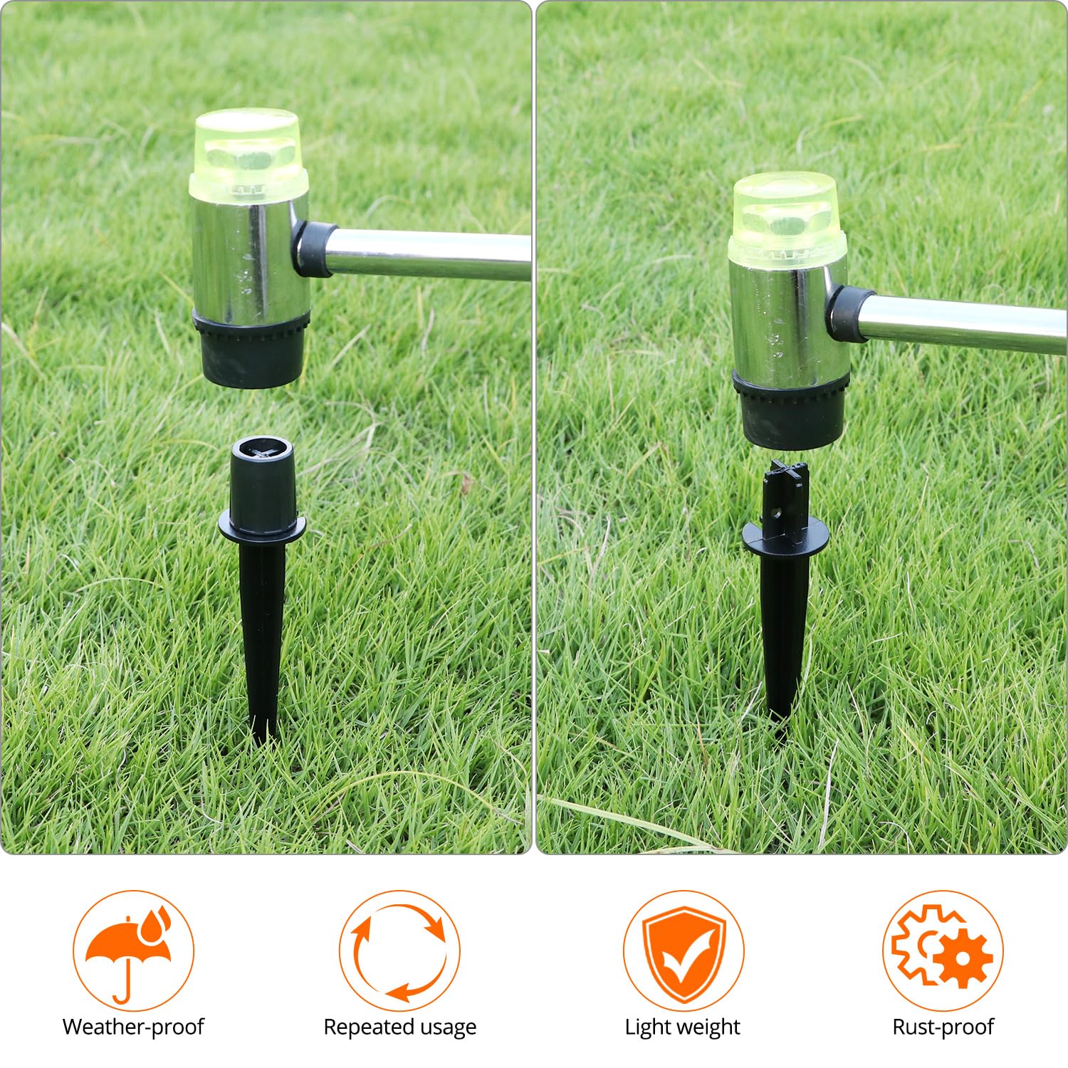 QWORK replacement nails for garden lights ease upgrades