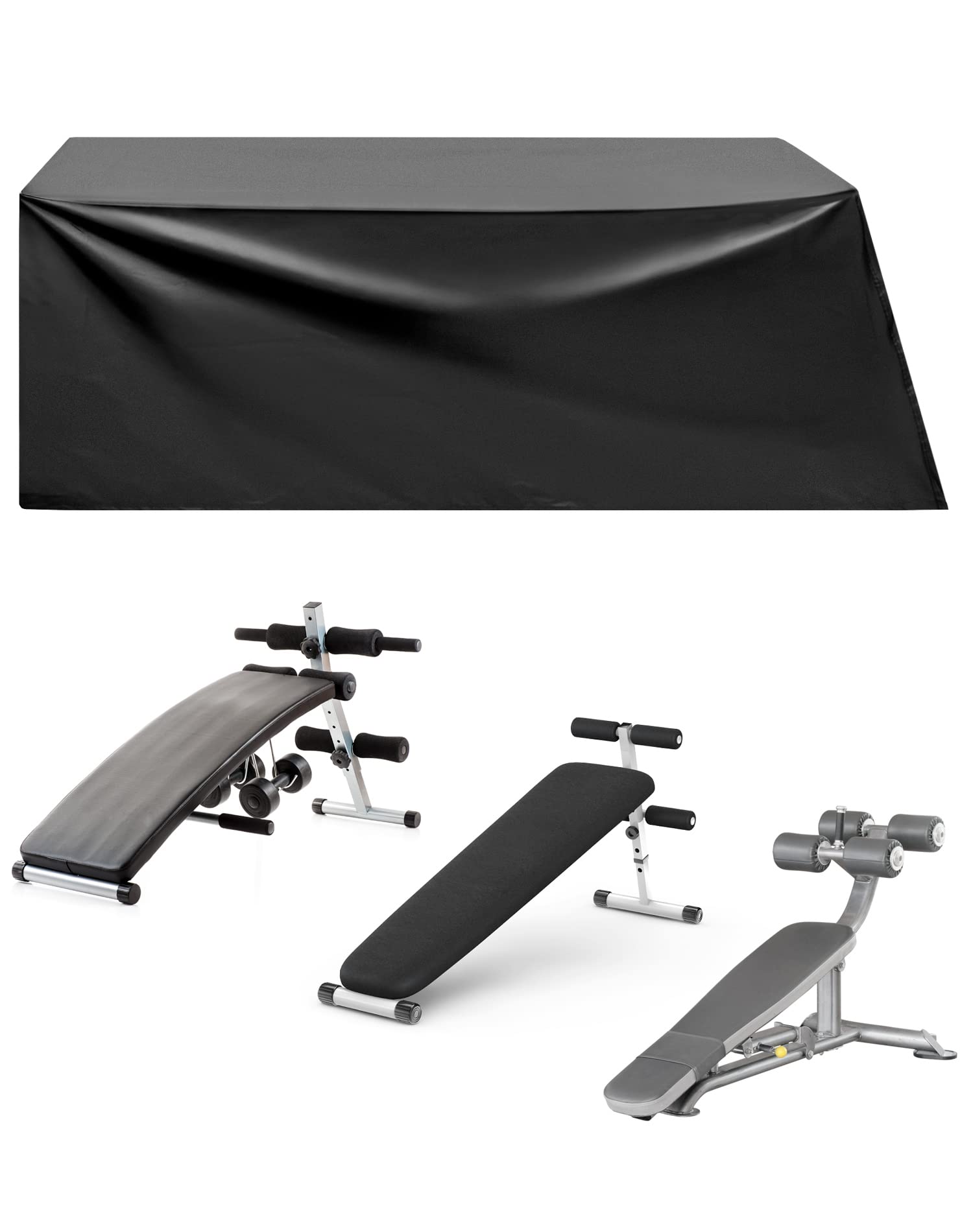 QWORK sit-up board cover side view highlighting waterproof protection for indoor and outdoor use.