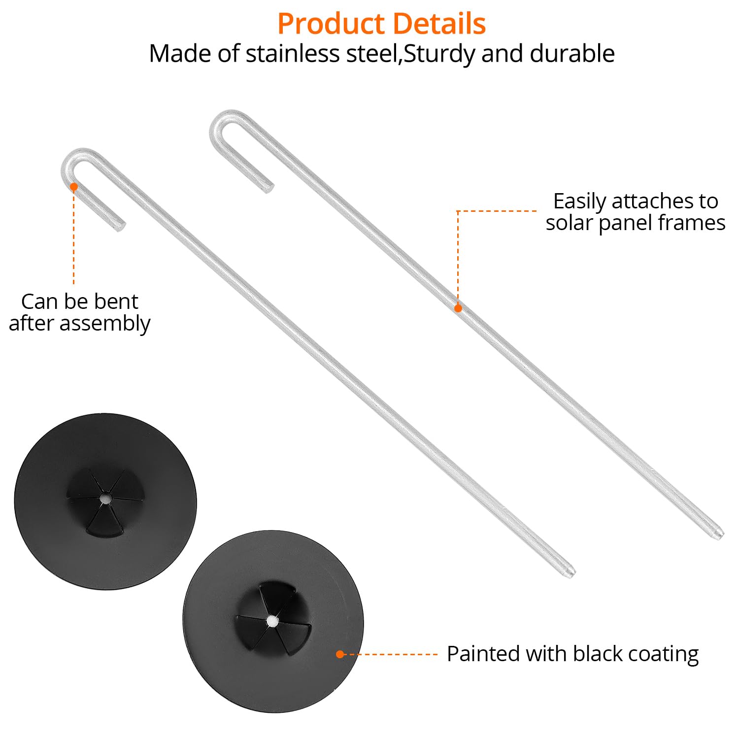 QWORK J-hooks for solar panels enable drill-free installation
