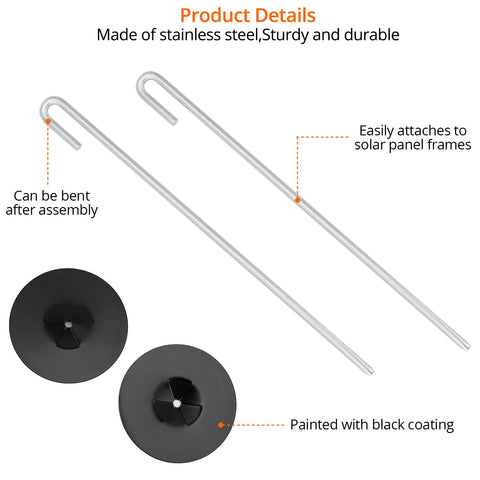 QWORK J-hooks for solar panels enable drill-free installation