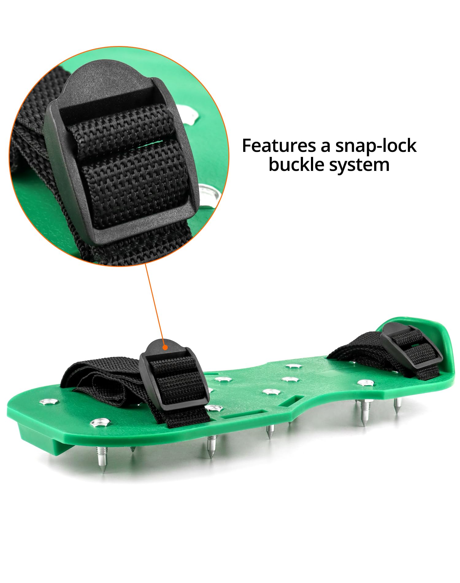 QWORK spiked shoes with dual buckle fit securely on feet