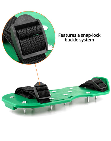 QWORK spiked shoes with dual buckle fit securely on feet