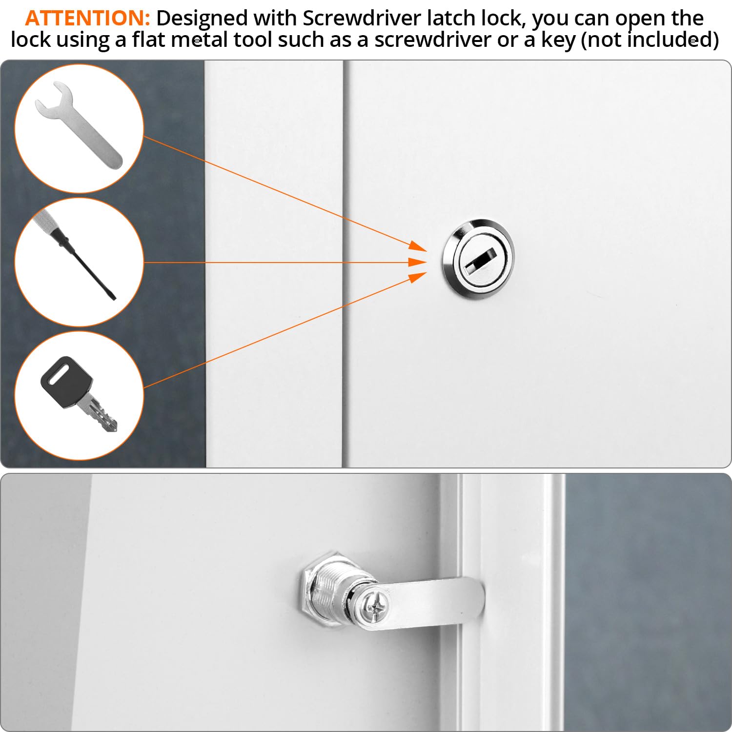 QWORK white steel-frame finish on the access panel for durable indoor use.