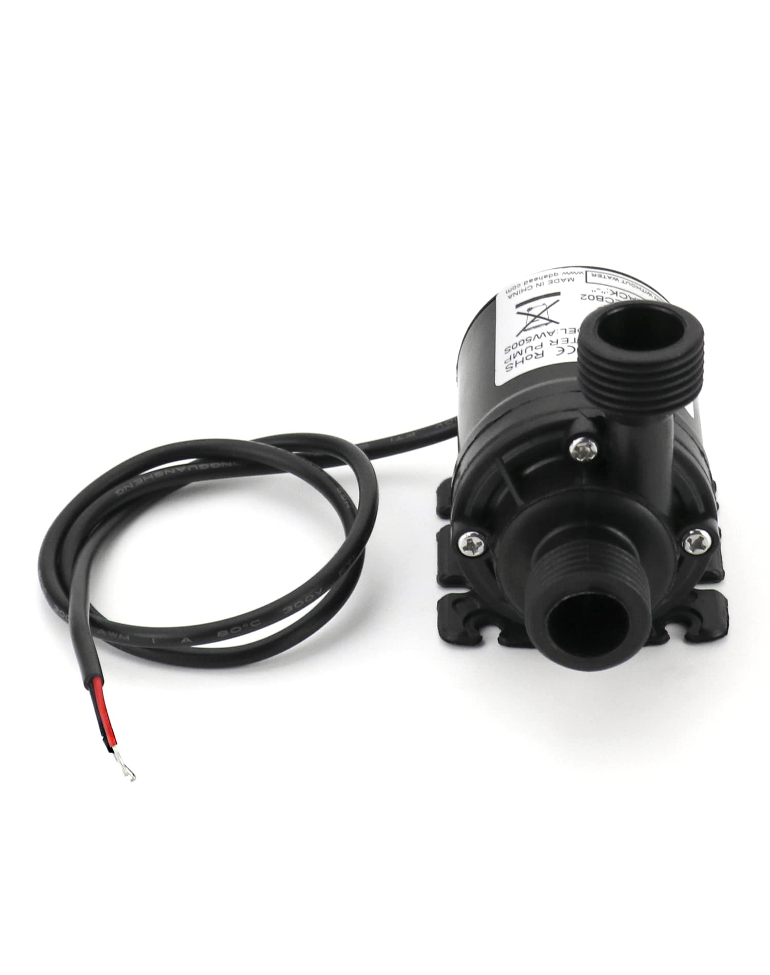 QWORK brushless submersible pump detail highlights energy-efficient motor and reliable operation.