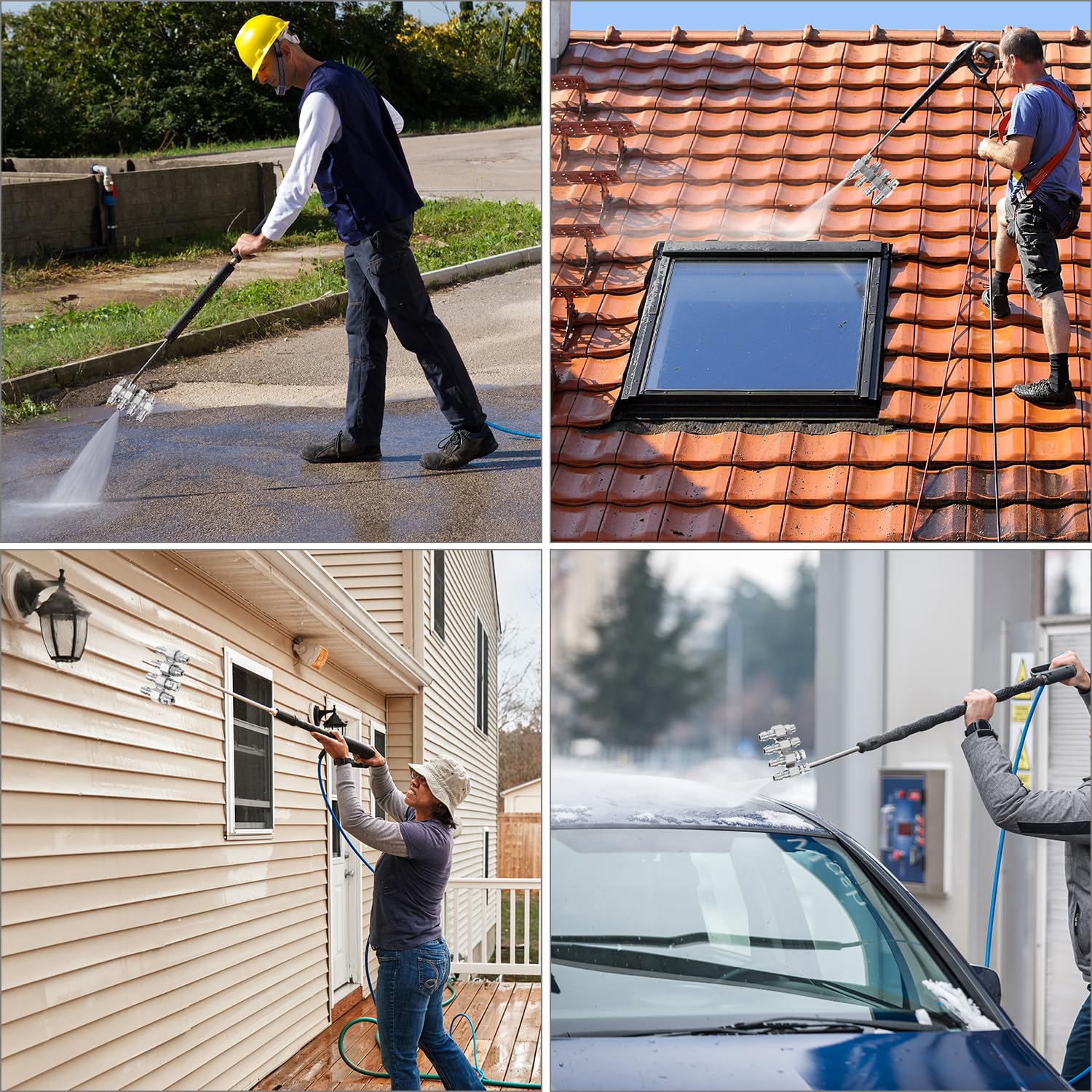 QWORK nozzle kit ideal for courtyards and vehicle cleaning tasks.