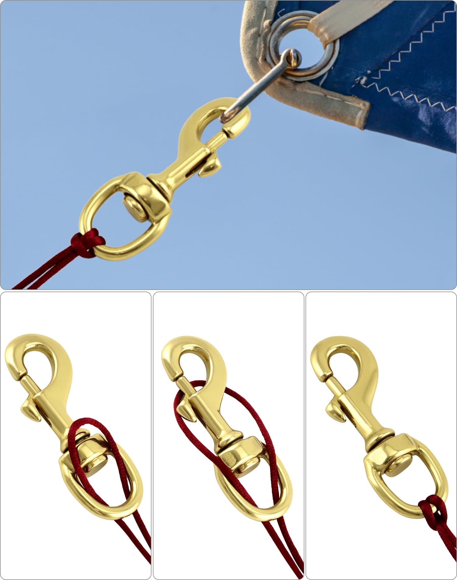 QWORK 360-degree swivel prevents tangling on windy days.