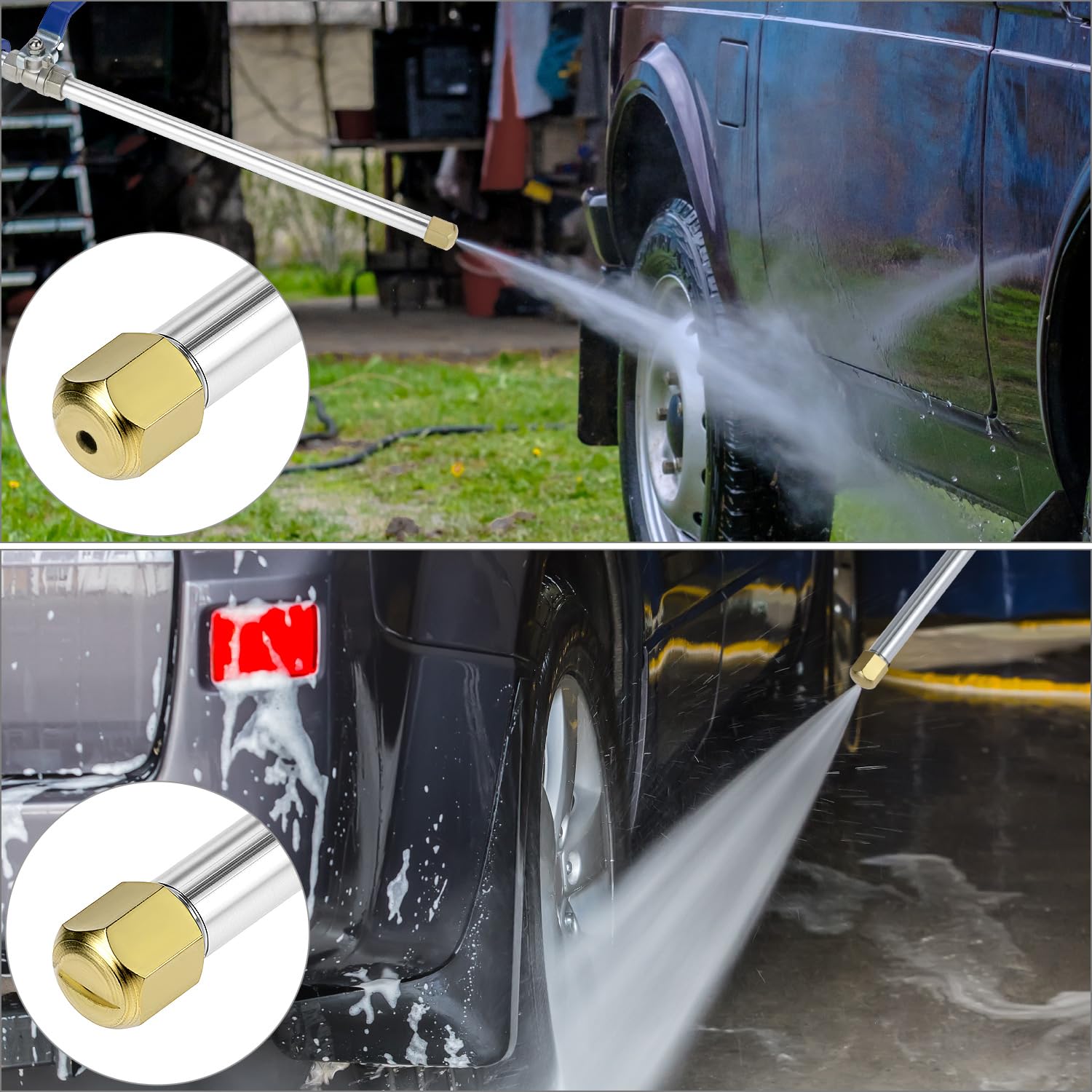QWORK universal hose connector fits 3/4 to 1-inch hoses for broad compatibility.