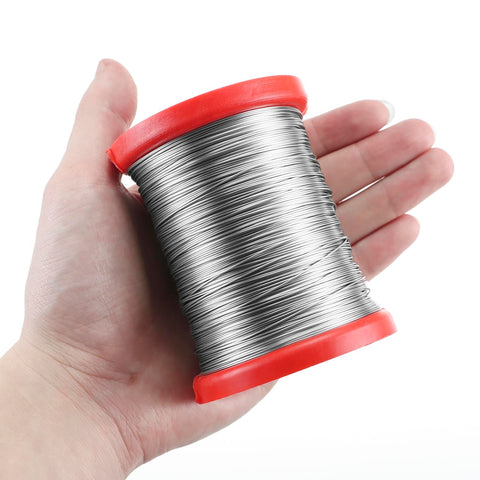 QWORK wire close-up highlights 0.55mm diameter and smooth finish for easy handling.