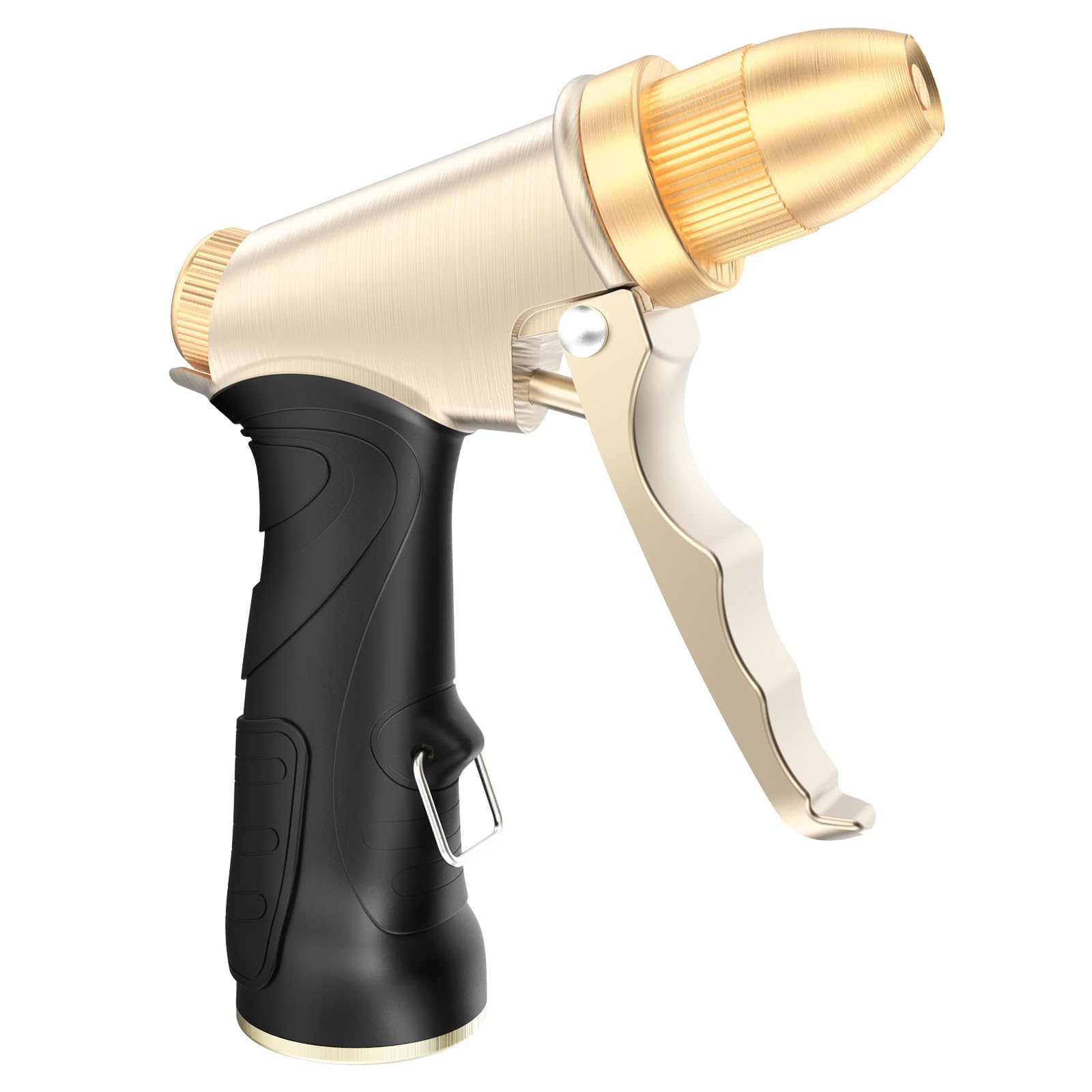 Qxiaozhan garden hose nozzle in jet mode for powerful cleaning and precise watering.