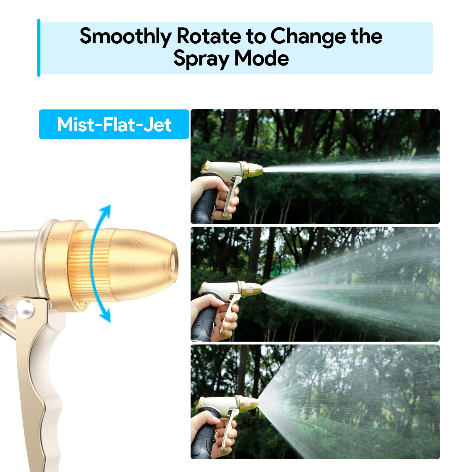 Qxiaozhan garden hose nozzle in mist mode for gentle plant care.