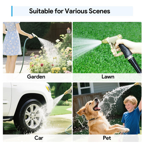 Qxiaozhan garden hose nozzle lock bar helps lock the trigger during extended tasks.