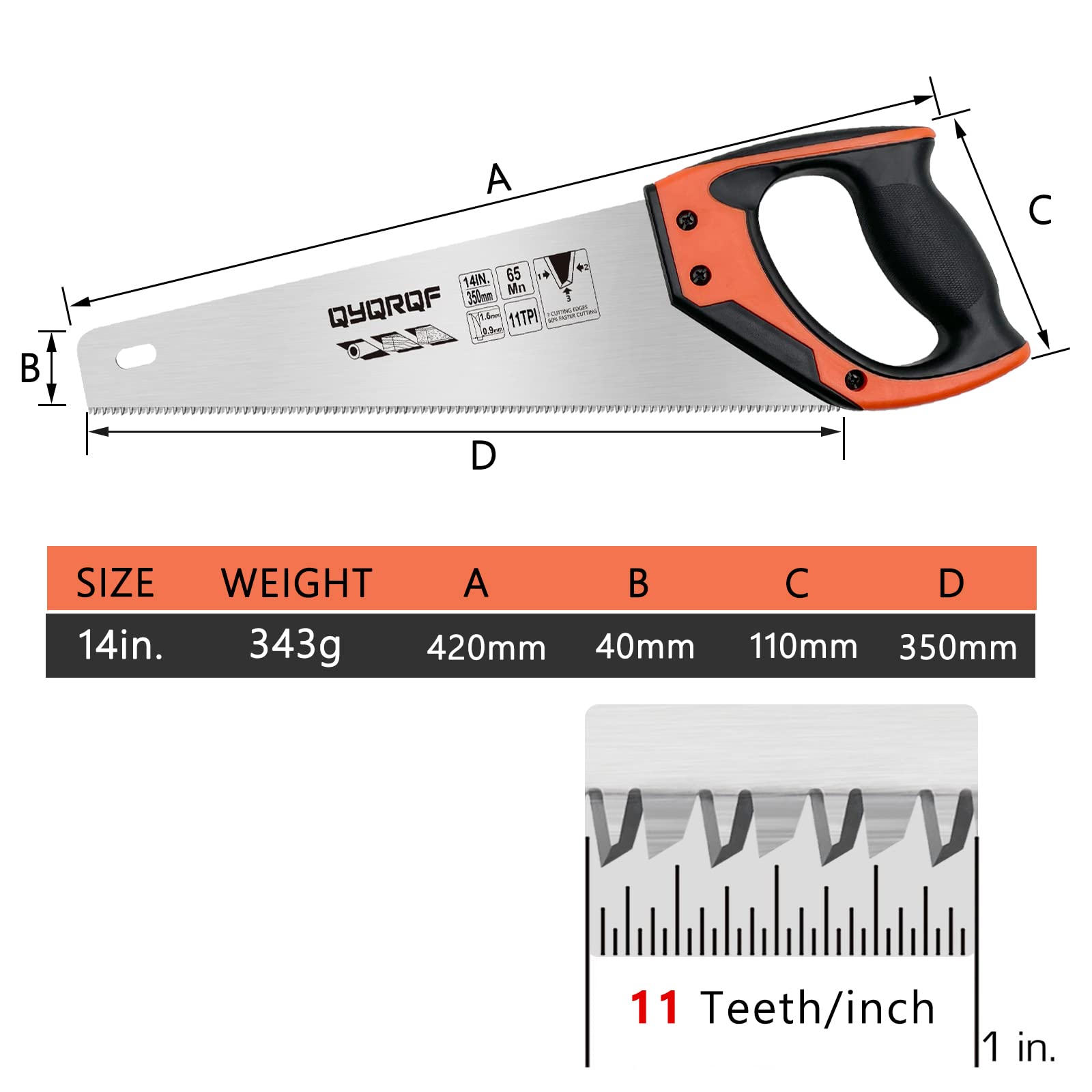 QYQRQF 65Mn steel blade resists rust for lasting use.