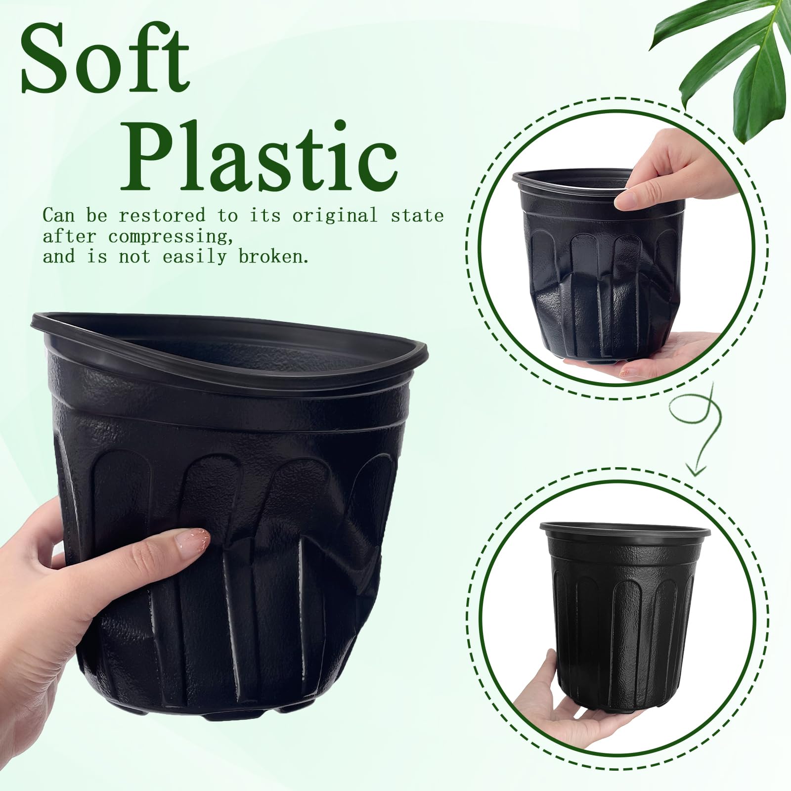 Qyyiguf black plastic nursery pots offering durable, lightweight planting.