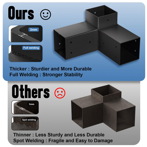 QZER 13ga steel brackets deliver heavy-duty durability.