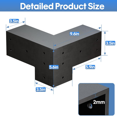 QZER brackets with black powder coat resist rust outdoors.