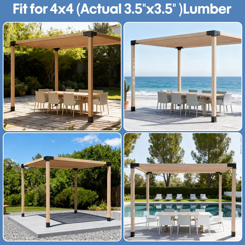 QZER outdoor brackets enable stable post support for windy days.