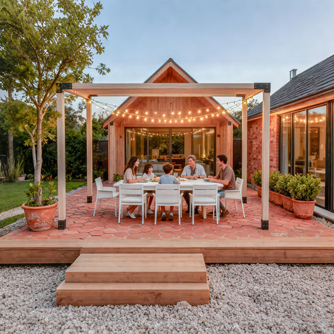 QZER brackets ideal for pergolas, gazebos, sheds, and garden furniture.