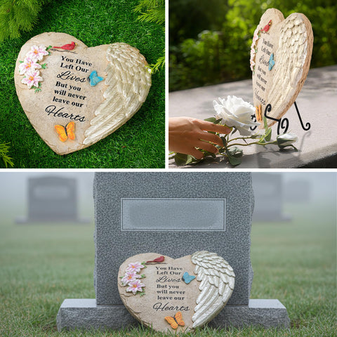 QZGE grave decoration with engraved words and angel imagery for comfort.