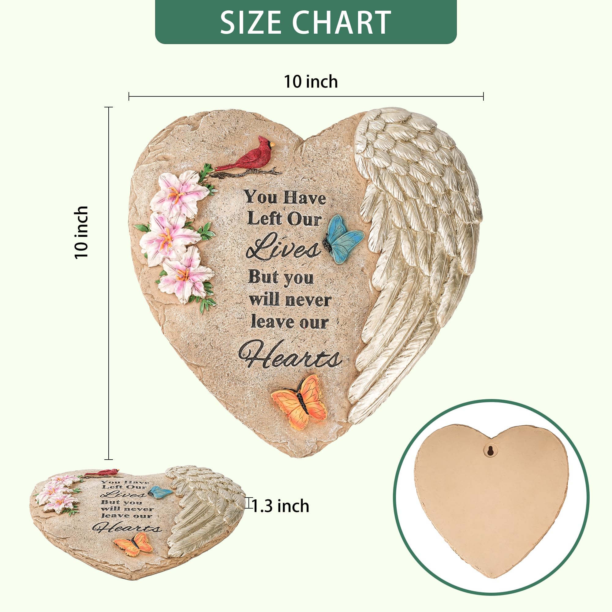 QZGE sympathy gift grave marker in waterproof resin for longevity.