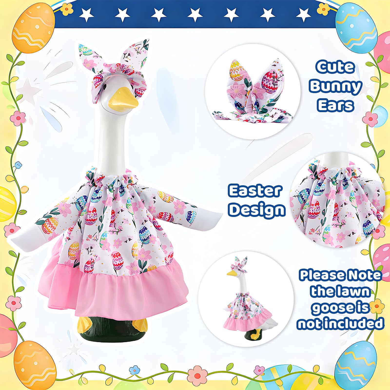 QZHPTBU bunny ear headband completes festive look on lawn geese