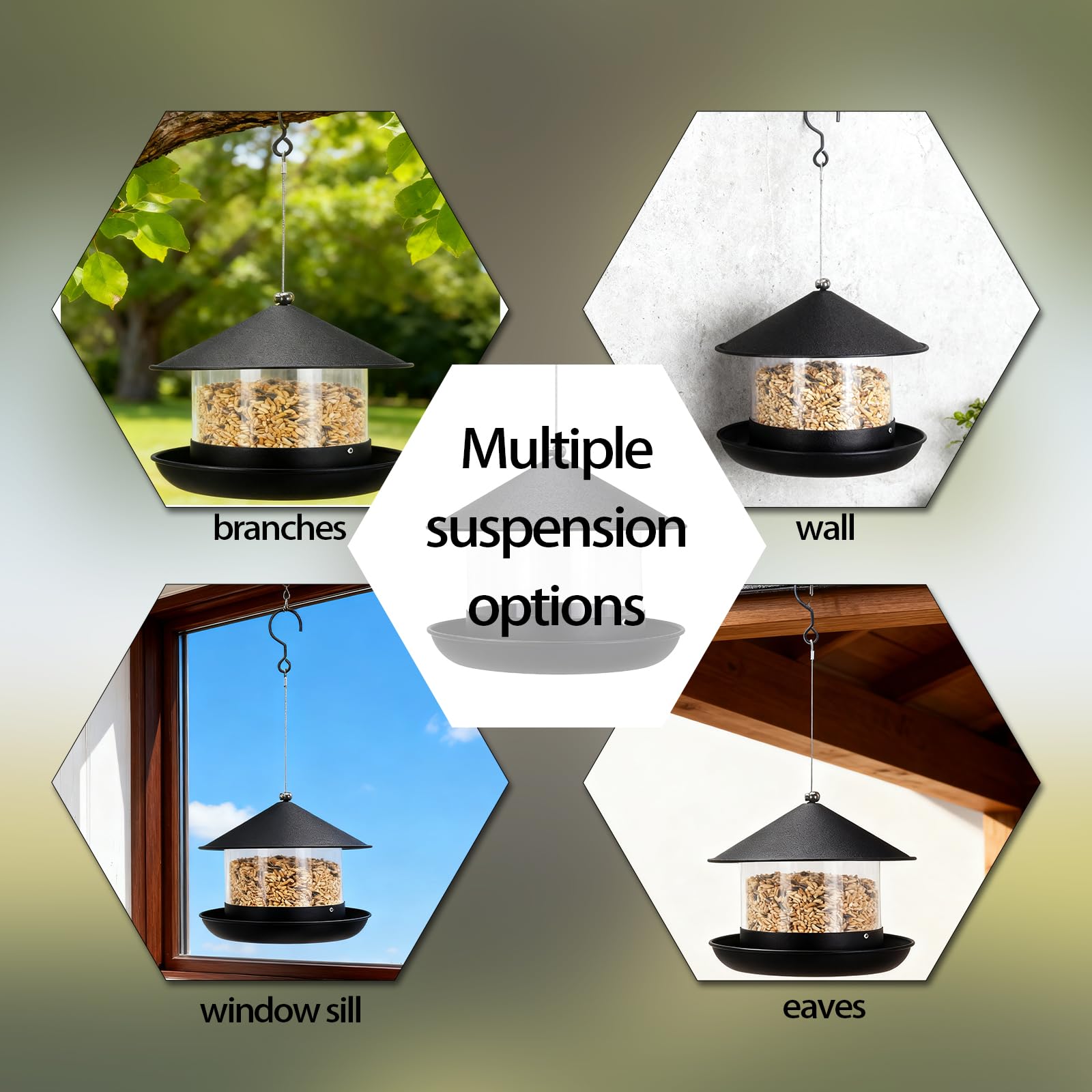 QZLOHOM wild bird feeder top-fill design simplifies refills
