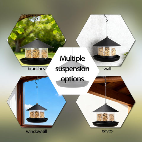 QZLOHOM wild bird feeder top-fill design simplifies refills