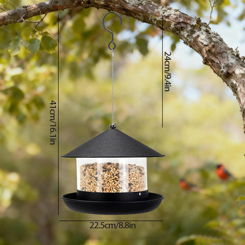QZLOHOM wild bird feeder weather-resistant finish protects feed outdoors