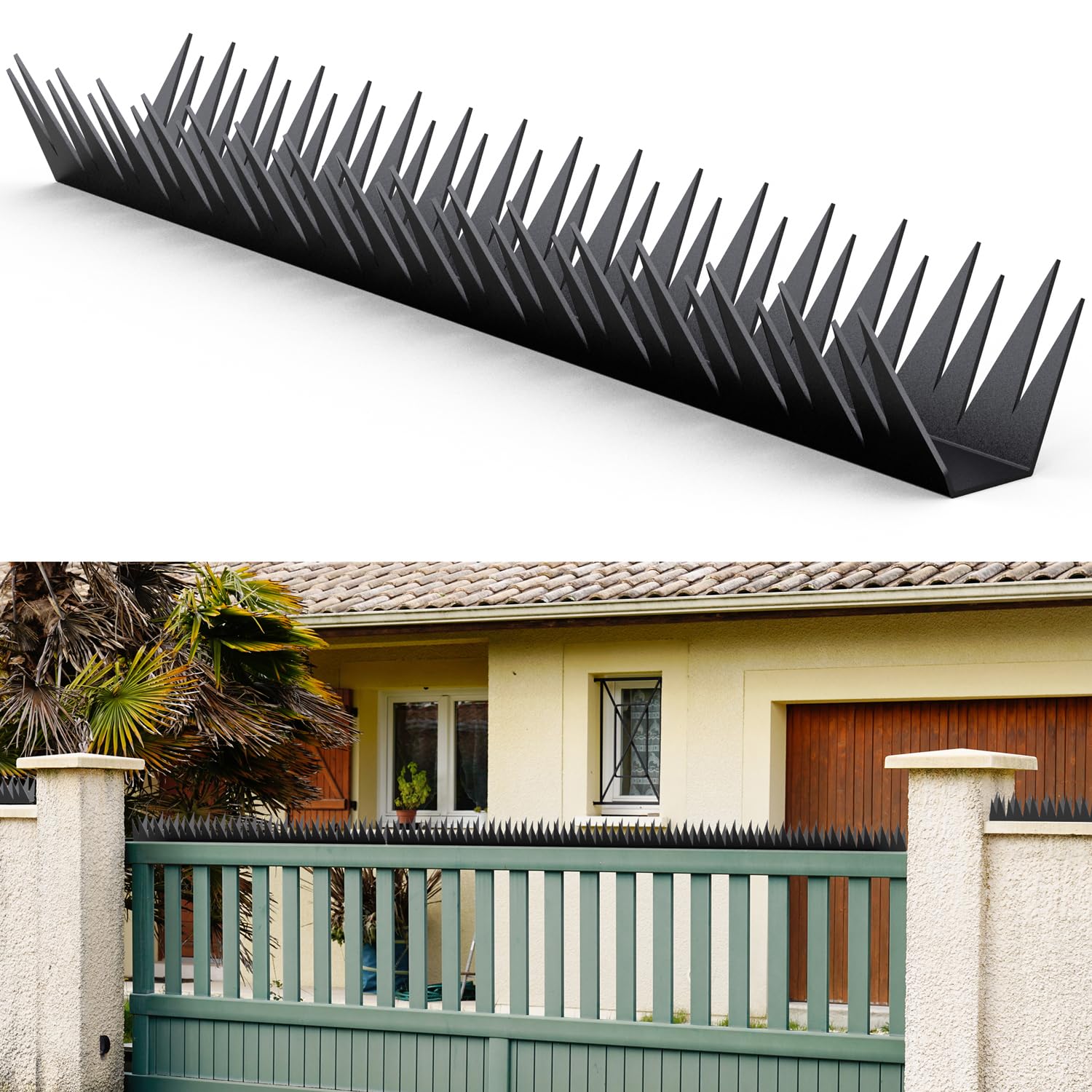 Secures fencing around chicken coop and garden