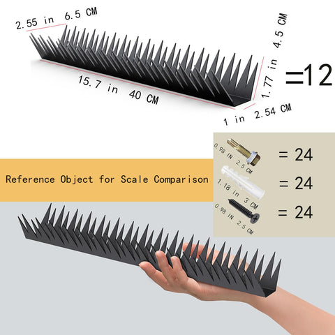 Heavy‑duty metal spikes shown from the front with weathered finish