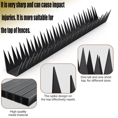 QZXRKEJI metal spikes on a garden gate provide rust-resistant protection.