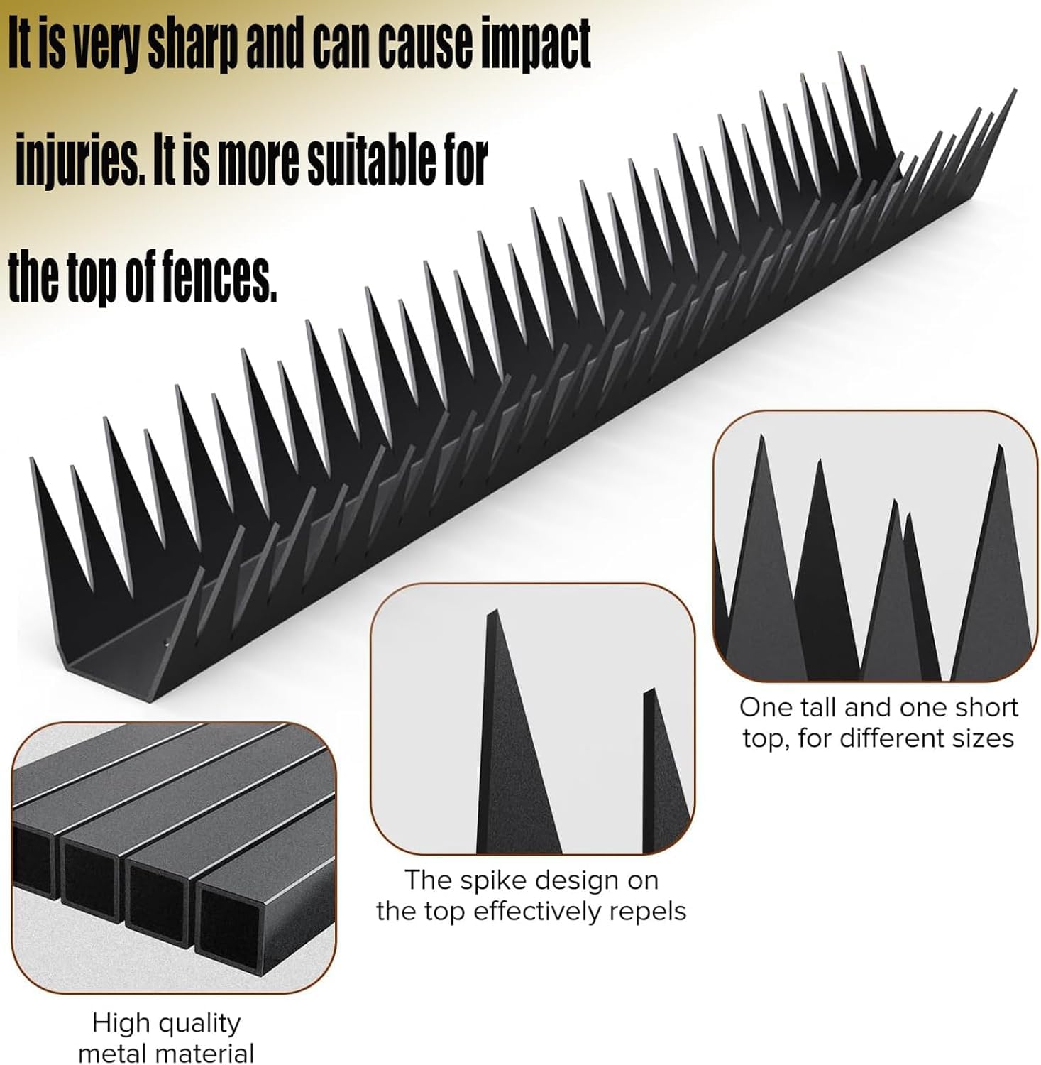 Spikes mounted on a wall for rooftop security