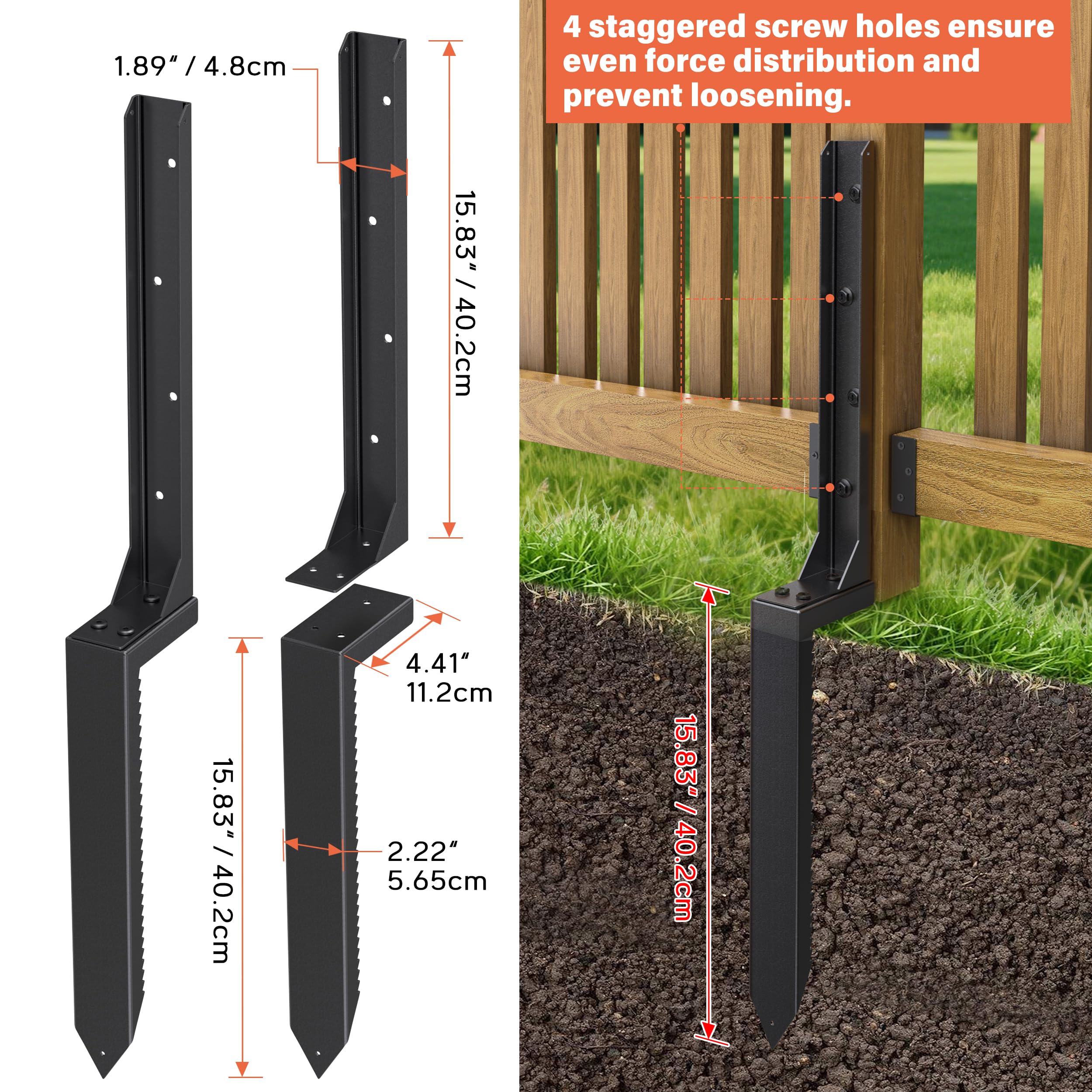 QZXRKEJI fence post anchor kit installation demonstrates strong upright posts.