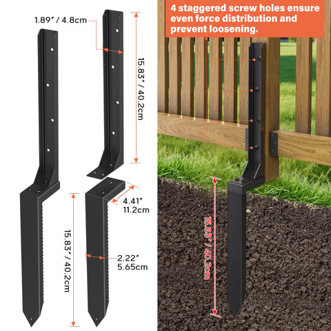 QZXRKEJI fence post anchor kit installation demonstrates strong upright posts.