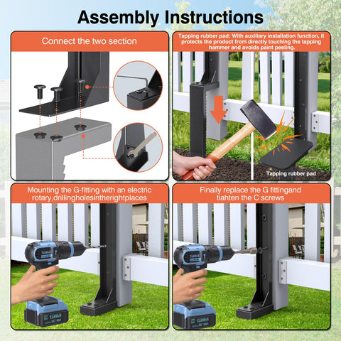 QZXRKEJI H-stakes design improves structural integrity of outdoor fences.