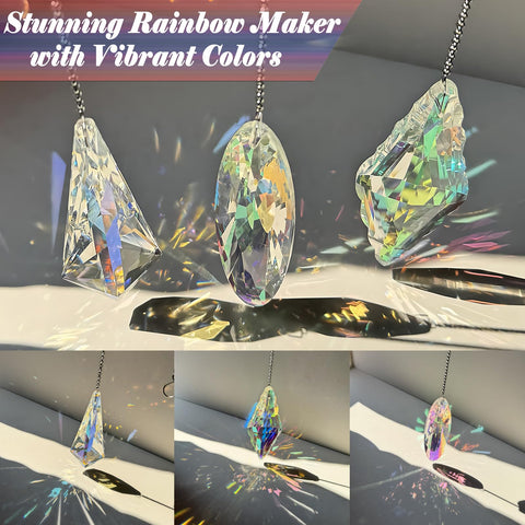 R REVOLEURT hanging suncatcher decorates windows with sparkling facets