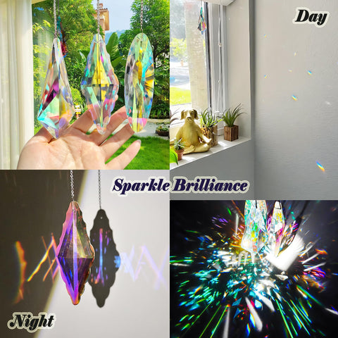 R REVOLEURT large crystal prism suncatcher catches sunlight and color