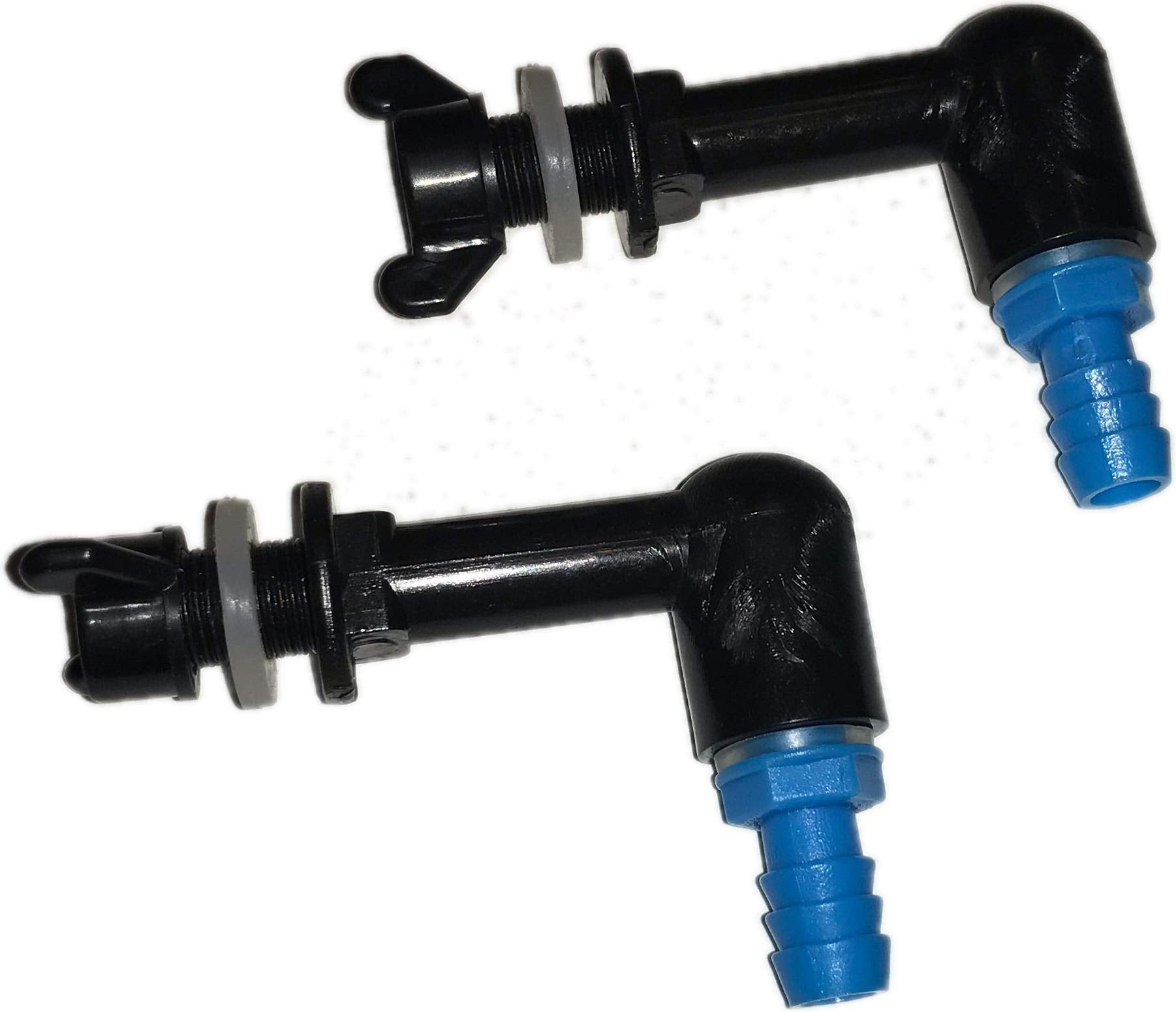 Rabbitnipplescom 2-pack bucket connectors with 5/16 barb for gravity feed setup