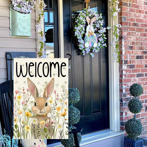 RABUSOFA yellow daisy design flag enhances spring yard and garden decor.